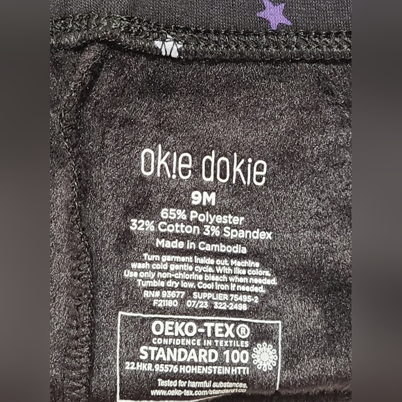 NWT Okie dokie size 9m black leggings - Picture 5 of 6
